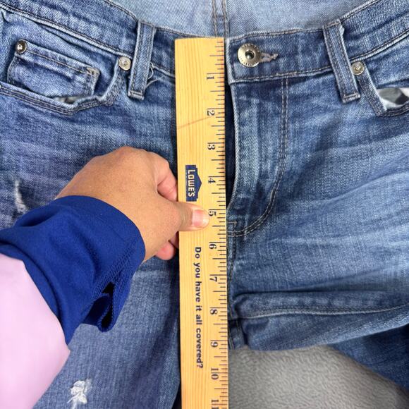 Pistola Jeans Women Blue Distressed Straight Denim Stretchy made In U.S.A 28 - Picture 7 of 9